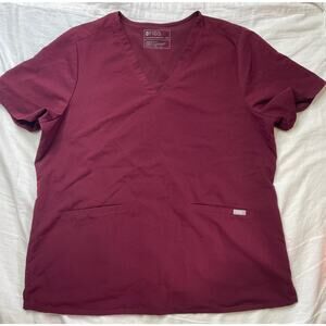 Figs Burgundy Red Two Pocket Scrub Top Size XXL PO 1619